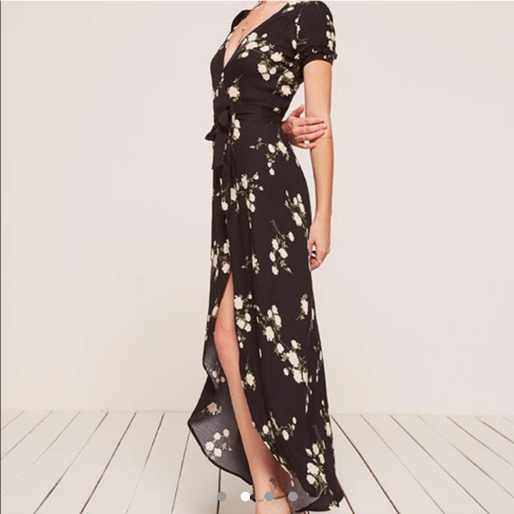 Reformation contessa floral wrap dress